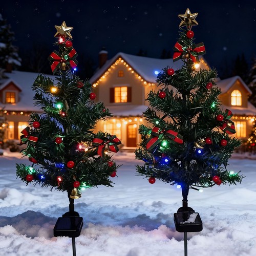 Solar christmas trees - 2x,